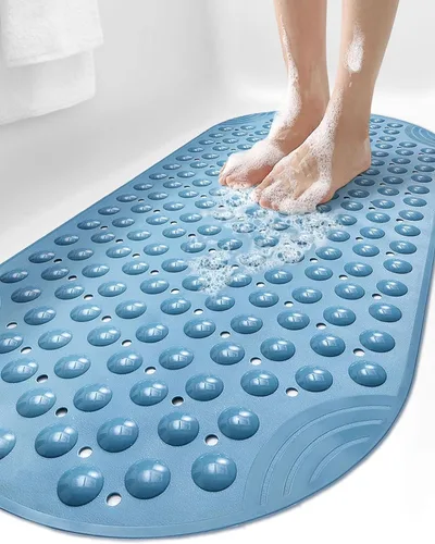 Miniatura 11 de DEXI Alfombrilla de Tina Antideslizante 16x35, Alfombrillas de Ducha para Baño y Tina, Alfombrilla de Baño Ovalada Lavable con Ventosas y Orificios