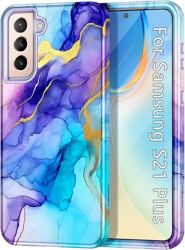 Miniatura 17 de Lamcase Funda para Galaxy S24 FE, resistente a prueba de golpes, híbrida de policarbonato duro, TPU suave, protección contra caídas de tres capas