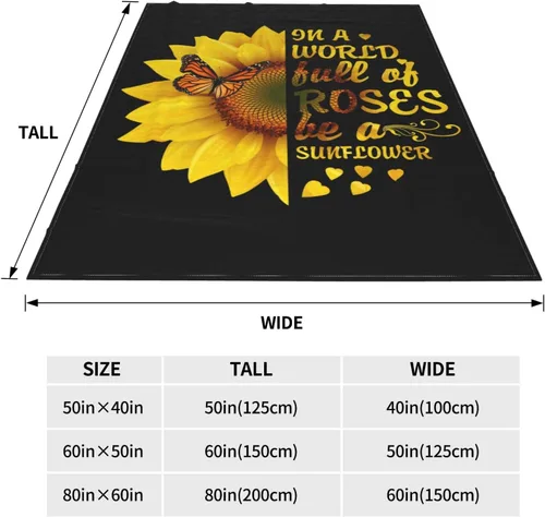 Miniatura 5 de Manta de mariposa de girasol, suave, cálida, ligera, acogedora manta de felpa para cama, sofá, oficina, decoración de regalos para niños y mujeres