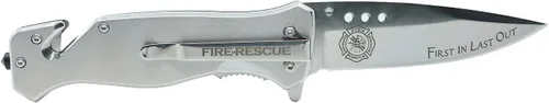 Miniatura 6 de Cuchillo táctico plegable Firefighter Black Stealth Elite - Cuchillo de bombero de rescate - Regalo para personal de primera respuesta - Pequeña
