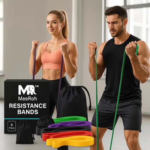 Miniatura 6 de MeeRoh Banda de asistencia para dominadas – Banda de resistencia resistente para dominadas – Equipo de calistenia de primera calidad para gimnasio