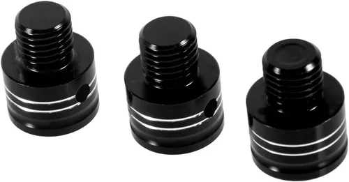 Miniatura 2 de Tornillos para espejo de motocicleta M10x1.25 de aluminio, 3 piezas en 1, juego universal para scooter, Street Bike Motocross, Cafe Racer (negro)