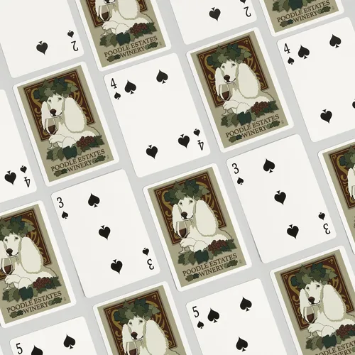 Miniatura 4 de Lantern Press Caniche, anuncio retro de bodega (52 cartas de juego, baraja de cartas de tamaño póquer con comodines)