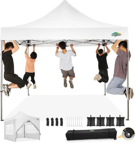 Miniatura 65 de COBIZI Toldo de 10 x 20 pies con paredes laterales, carpa de fiesta resistente para fiestas, bodas, tienda de campaña portátil plegable fácil