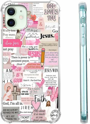 Miniatura 72 de Funda para Celular con Versículos de la Biblia, Colocación de Citas Cristianas de Jesús, Diseño Collage, Funda Protectora Suave de TPU de Moda
