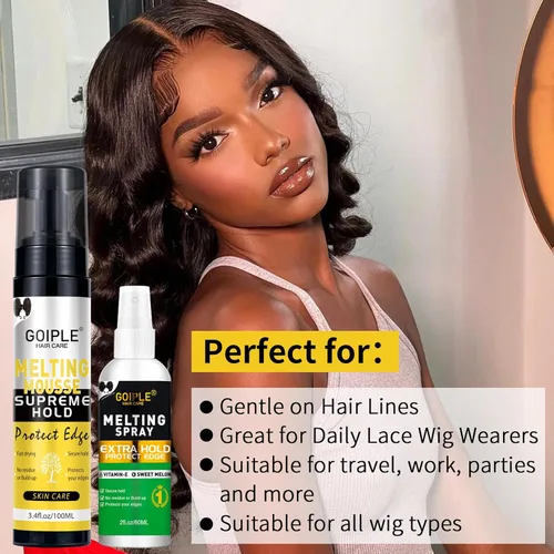 Miniatura 8 de Mousse Adhesivo de Fusión y Sujeción de Encaje Sin Pegamento para Cabello para Pelucas, Pegamento para Pelucas Spray de Fusión de Encaje Mousse