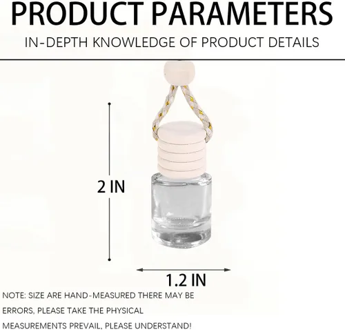 Miniatura 2 de Osilly Ambientador colgante para automóvil, 0.3 fl oz, difusor de aceite, perfume, aromaterapia, botella de vidrio vacía, adorno de fragancia