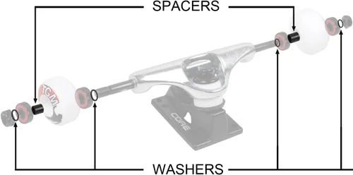 Miniatura 6 de Krux - Bujes para patineta con eje de bolsa de diez centavos, tuercas Kingpin y kit de velocidad, paquete de reconstrucción/actualización que se