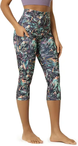 Miniatura 174 de ODODOS - Leggings capri de cintura alta para mujer con bolsillos, control de abdomen, no se transparentan, para entrenamiento atlético, running