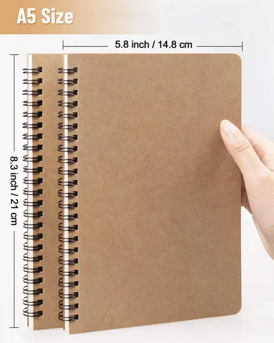 Miniatura 2 de Dynta Cuadernos en Espiral A5 Diario en Blanco Paquete de 10, Bloc de Bocetos de Tapa Blanda Sin Líneas para Dibujar, Escribir, Tomar Notas Libretas