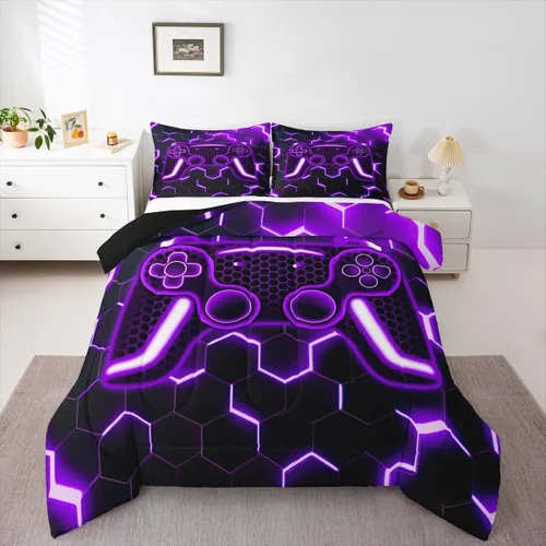 Miniatura 29 de Erosebridal Juego de edredón con estampado de leopardo, tamaño individual para niños, edredón de guepardo occidental, negro y gris, juego de ropa