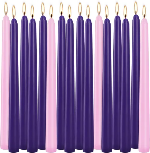 Miniatura 20 de WPONSZU Juego de velas cónicas en espiral negras de 10 pulgadas, paquete de 12 velas sin perfume sin goteo para Halloween, cena, fiesta, cumpleaños