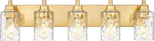 Miniatura 27 de Lámparas de baño, lámpara de tocador moderna de 4 luces con pantalla en forma de copa de vino de vidrio transparente, accesorios de iluminación Negro