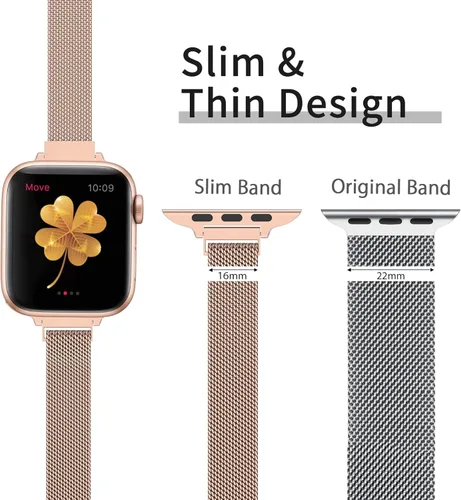 Miniatura 2 de Correa de repuesto CTYBB para Apple Watch Series SE 7, 6, 5, 4, 3, 2, 1, medidas 1.49, 1.57, 1.61, 1.65, 1.73 y 1.77 pulgadas, acero inoxidable