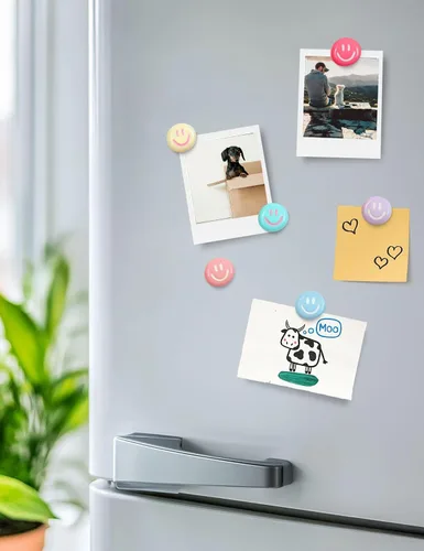 Miniatura 3 de Mymazn Imanes para refrigerador, imanes lindos para refrigerador, 12 piezas de imanes coloridos para pizarra, gabinete, casillero, imanes