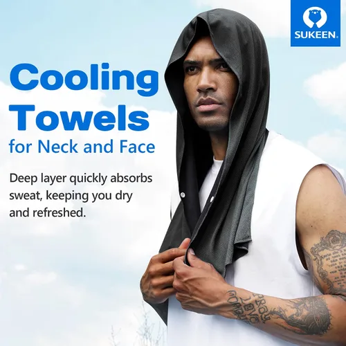 Miniatura 2 de Sukeen Toalla refrescante con capucha para hombres, toallas refrescantes para el cuello y la cara, se enfría cuando está mojado, envolturas