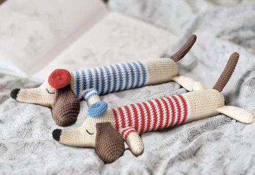 Miniatura 8 de luxSoramia Kit de ganchillo para principiantes, kit de 2 piezas de perro salchicha para principiantes con tutoriales en video paso a paso, kit