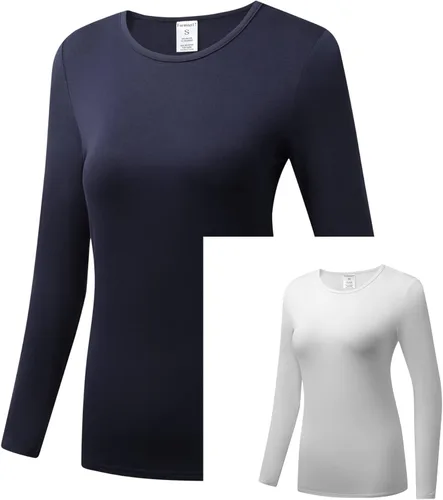 Miniatura 3 de Formeet17 Paquete de 2 camisetas de manga larga para mujer