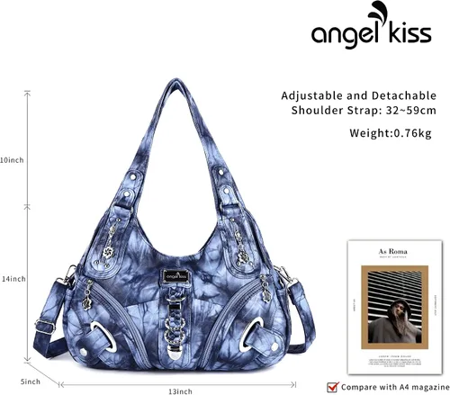 Miniatura 7 de Angelkiss Hobo Carteras y bolsos para mujeres Bolso de mano para mujeres Carteras grandes Bolsos de hombro diarios Purses, handbags, Handbag