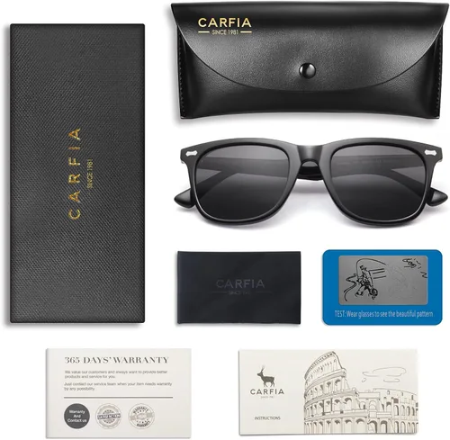 Miniatura 17 de CARFIA Lentes de sol polarizados cuadrados para hombre, protección UV400, acetato retro, hechos a mano, hechos a mano