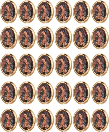 30 cuentas espaciadoras de San Judas de Nuestra Señora de Guadalupe para bricolaje, coronilla, collar, pulsera, pieza de fabricación de joyas (color