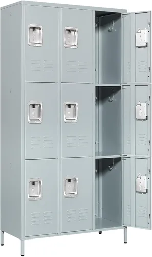 Miniatura 12 de Casillero de Metal para el Hogar, Vestidor, Gimnasio, Casilleros de Almacenamiento de Acero de 65.98" para Empleados, Gabinete con Cerradura con 1