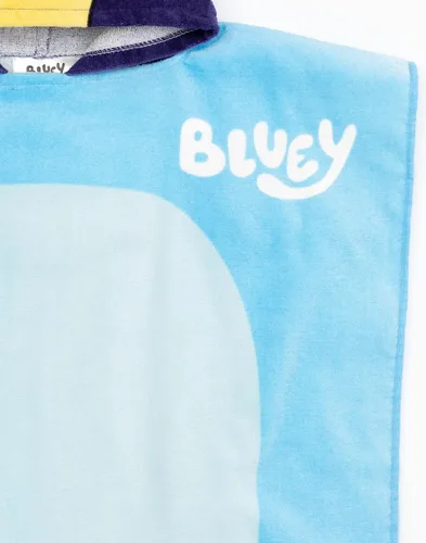 Miniatura 6 de Bluey Poncho de toalla para niños Toalla de baño de dibujos animados azul para niñas y niños con orejas 3D Traje de baño para cachorros