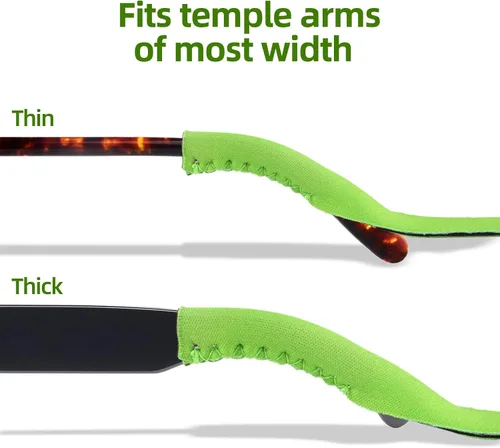 Miniatura 5 de Weewooday 4 correas antideslizantes para lentes de sol para niños, correa ancha, retenedor de gafas (negro, azul, verde, morado)