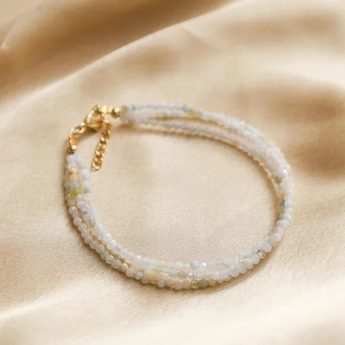 Miniatura 41 de Gempires Natural Multi Strand Beaded Bracelets Lightweight Handmade Gemstone Jewelry Hypoallergenic 8 Inch Gold Plated Stylish Everyday Wear Jewelry