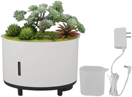 Humidificador de plantas de simulación, 6.8 fl oz de aire silencioso humidificador de apagado automático, mini humidificador portátil para