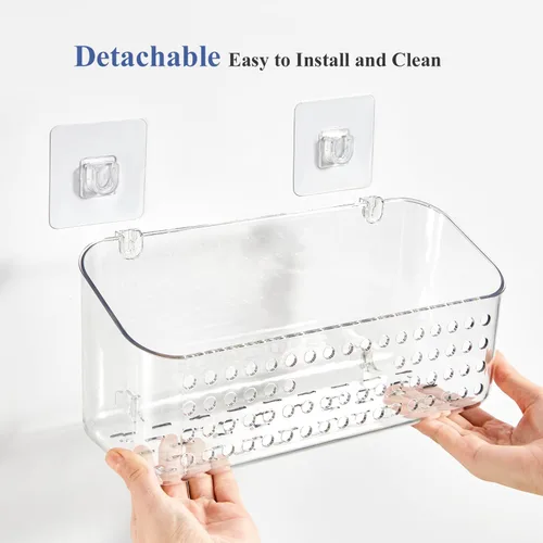 Miniatura 6 de Almacenamiento de juguetes de baño, 2 paquetes, soporte grande para juguetes de baño, organizador de juguetes de bañera de secado rápido, Blanco