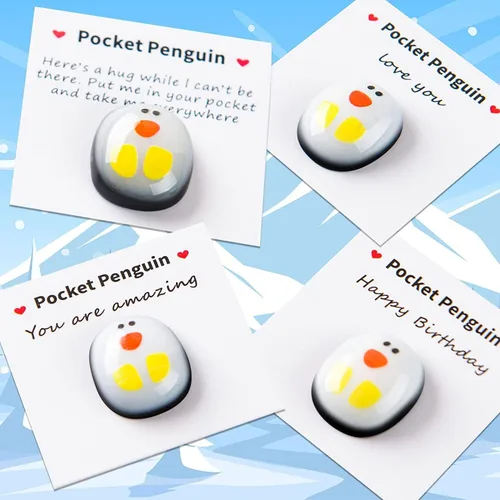Miniatura 3 de 4 piezas Un pequeño abrazo de pingüino, mini lindo pingüino de bolsillo, abrazo de pingüino, decoración de animales, juguete para aliviar el estrés