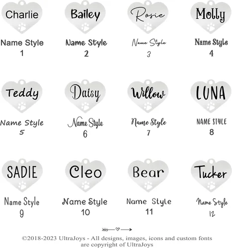 Miniatura 5 de Ultra Joys Placas de Identificación para Perros Personalizadas para Mascotas - Placa de ID Personalizada con Pata Hueca - Placa de Identificación