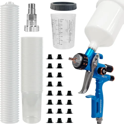 Miniatura 13 de Pistola Pulverizadora PRD-717 Tipo VS con Boquilla Dividida de 1.3mm para Repintado Automotriz, Marrón