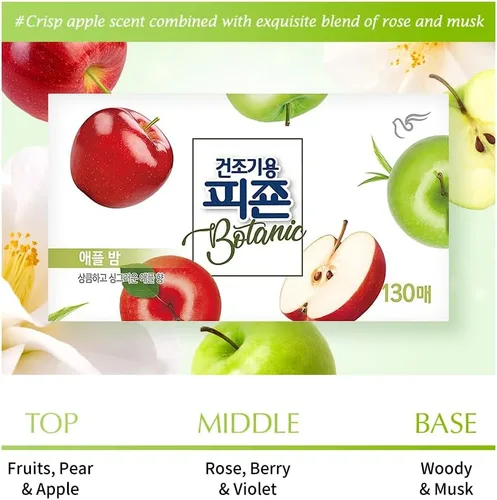 Miniatura 2 de Pigeon Signature Dryer Sheets - Suavizante de tela para lavandería, aroma a manzana verde, bomba de manzana, reduce la adherencia estática, elimina