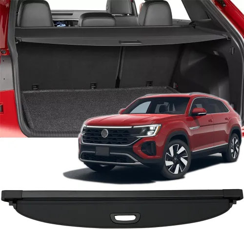 Miniatura 10 de cubierta retráctil para baúl trasero compatible con VW Atlas 2018-2025, cubierta de tonel de seguridad, pantalla de privacidad para equipaje