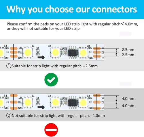 Miniatura 3 de RGBZONE Kit de conector LED de 3 pines de 0.394 in con cable de extensión de 3 pines de 32.8 pies y 10 piezas de tira LED de 3 pines para conectores