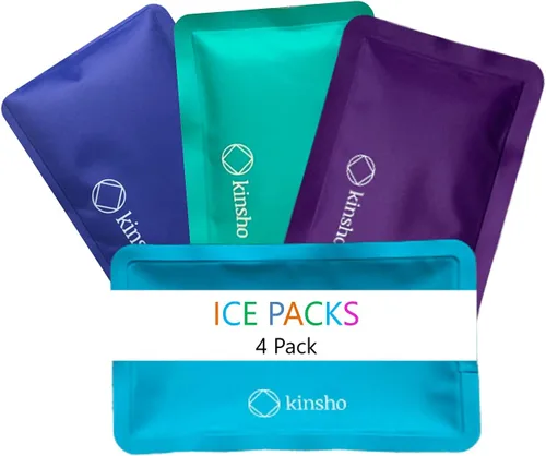Miniatura 5 de kinsho Bolsa de hielo para niños, bolsa y cajas Bento, bolsas delgadas suaves reutilizables y congelables para viajes, escuela, trabajo