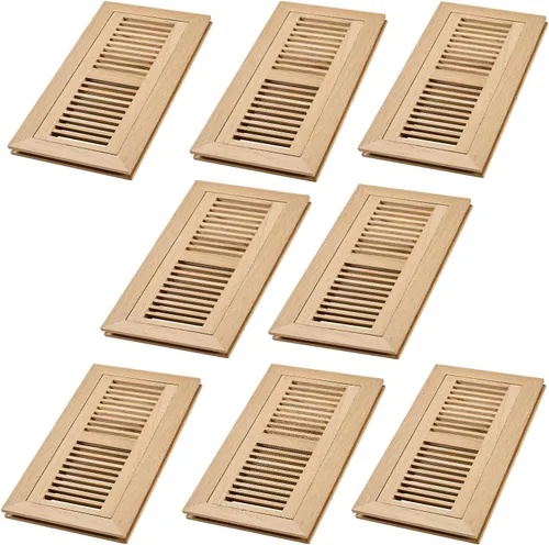 Miniatura 13 de Registro de piso de madera de roble blanco, montaje empotrado con marco, 4 x 10 pulgadas, sin terminar Blanco (White Oak)