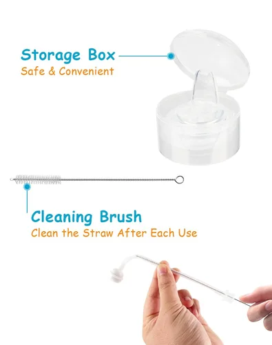 Miniatura 4 de Kit de conversión de boquilla suave para copa de aprendiz NUK, kit de transición para niños pequeños con boquilla de silicona para sorber, popote