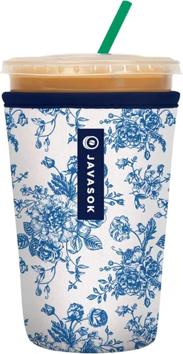Sok It JavaSok - Funda de neopreno aislada para taza de café helado y soda fría (como la porcelana fina, mediano: 22-28 onzas)