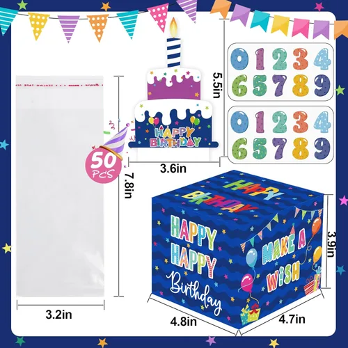 Miniatura 2 de Caja de Dinero de Cumpleaños para Tirar Regalo en Efectivo, Cajas de Regalo Sorpresa para Dinero, Caja Portadinero con Tarjeta de Feliz Cumpleaños