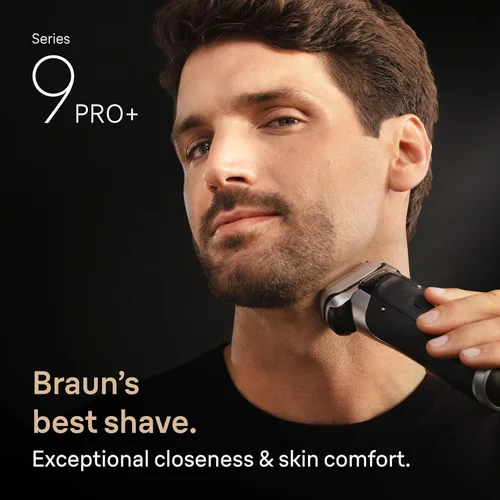 Miniatura 4 de Braun Afeitadora eléctrica Series 9 PRO+, maquinilla de afeitar húmeda y seca, Pro SensoAdapt, centro inteligente 6 en 1, 9697CC, plata