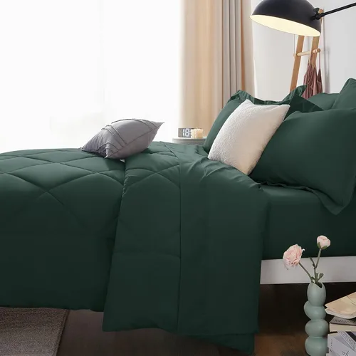 Miniatura 98 de CozyLux Juego de edredón tamaño King, color naranja quemado, toda la ropa de cama en una sola bolsa, 7 piezas: edredón, fundas de almohada