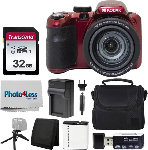 Miniatura 8 de Kodak PIXPRO AZ425 - Paquete de cámara digital con tarjeta de memoria de 32GB, estuche para cámara (negro), batería, cargador, lector de tarjetas
