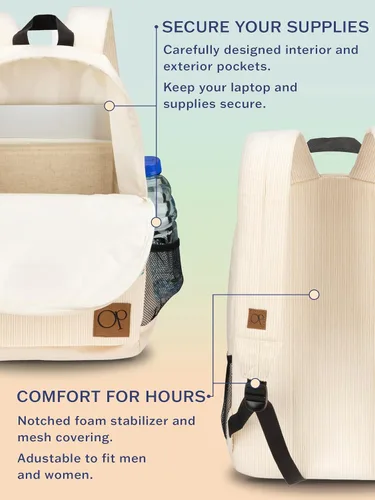 Miniatura 5 de Ocean Pacific OG - Mochila de pana para viajes, deportes, playa, trabajo, mochila casual para hombres y mujeres, se adapta a portátiles de 15.6