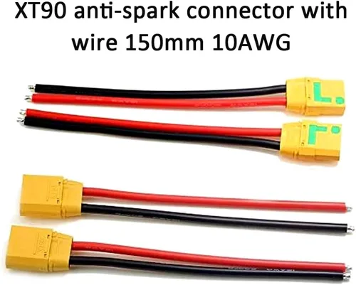 Miniatura 3 de SoloGood Amass - 2 pares de coletas XT90S XT90 Wire XT-90S XT 90 enchufe macho y hembra conector 5.906 in 10AWG cable de silicona para RC Lipo