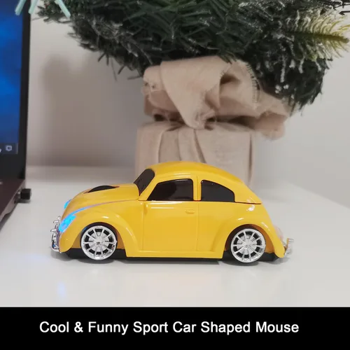 Miniatura 3 de Ratón inalámbrico para automóvil, divertido ratón en forma de automóvil de 2.4 GHz, ratón óptico inalámbrico para computadora, PC, portátil