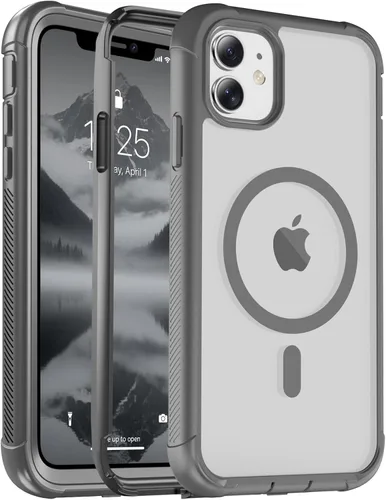 Miniatura 79 de jaroco - Funda magnética compatible con MagSafe para iPhone 11 de 6.1 pulgadas; protección de grado militar contra caídas, de doble capa