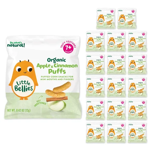 Miniatura 10 de Little Bellies Bocadillo orgánico de arándanos para bebés (paquete de 18 paquetes individuales de 0.42 onzas)
